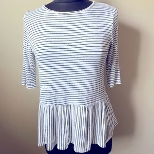Peplum Cotton Stripped Tee